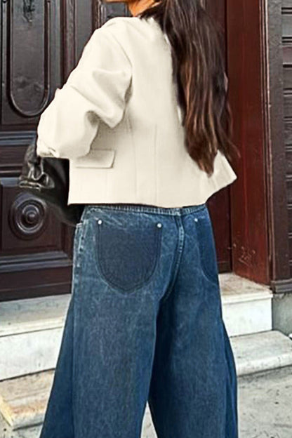 Resort Solid Color Long Sleeve Coat
