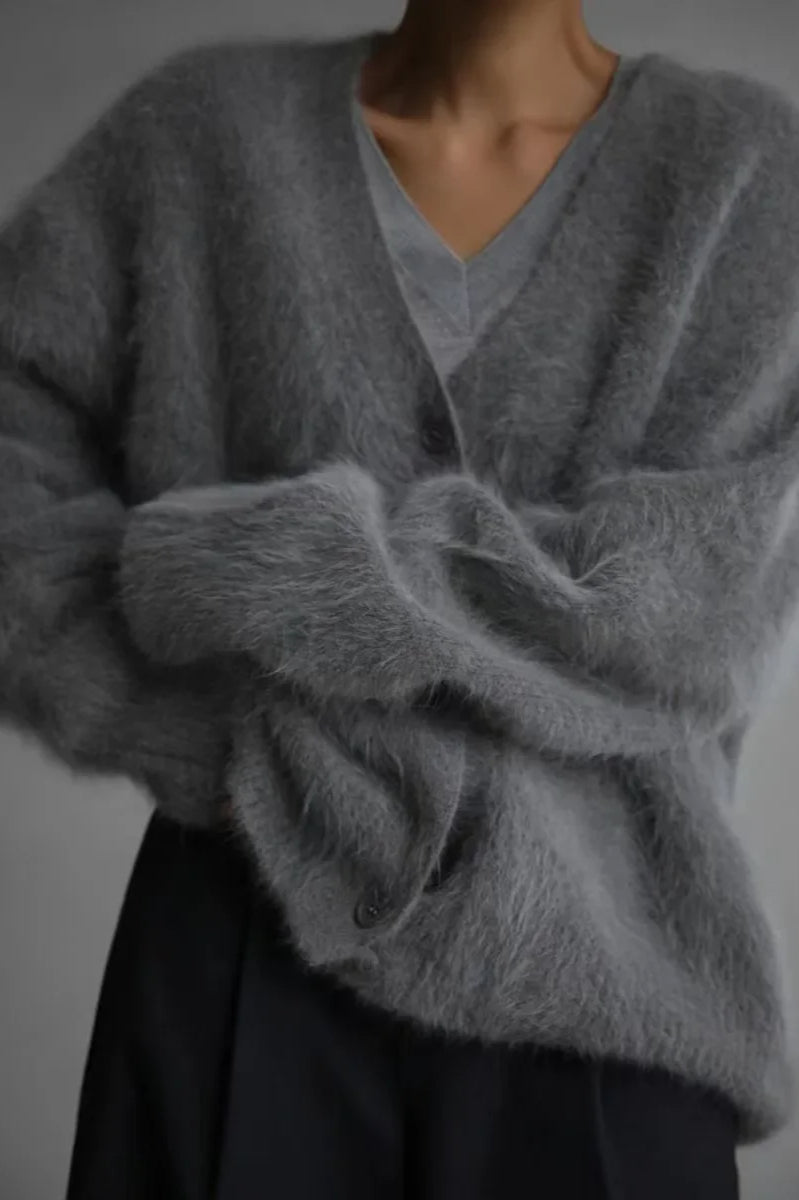 Oversized V-Neck Knit Cardigan