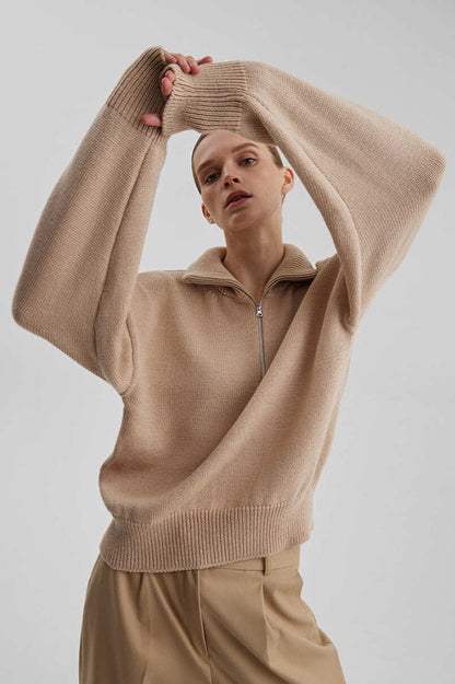 Cozy Half Zip Knit Sweater