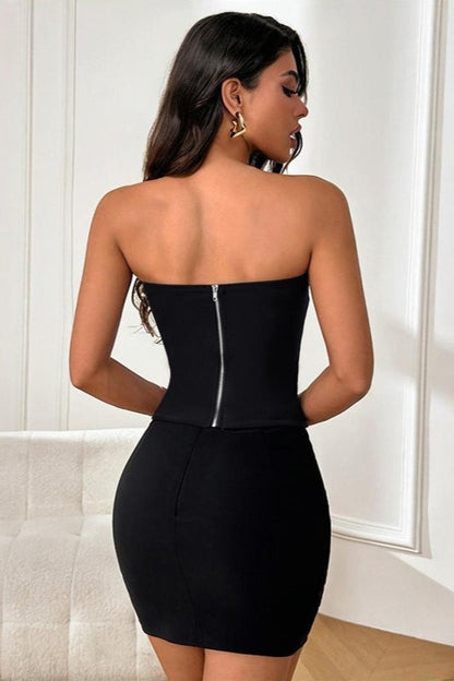 Sexy Solid Corset Tube Top