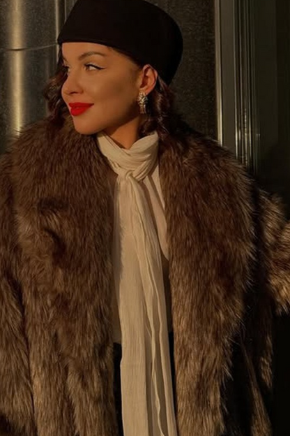 Faux Fur Long Thick Warm Overcoat