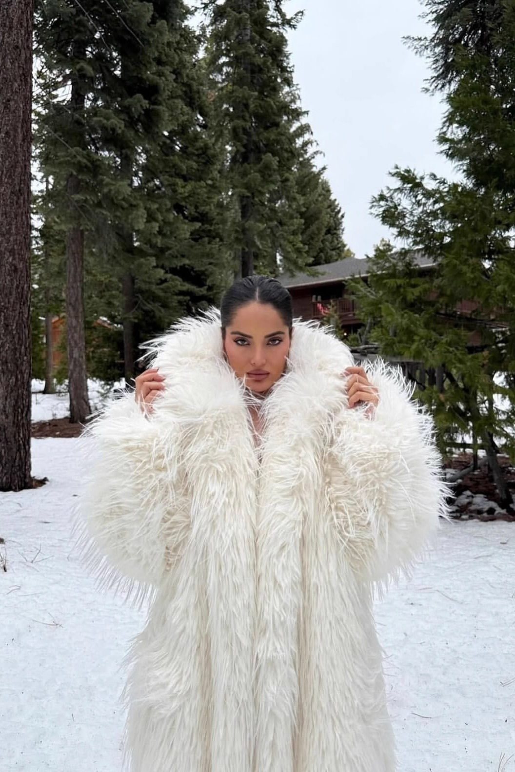 Faux Fur Long Thick Warm Plush Overcoat