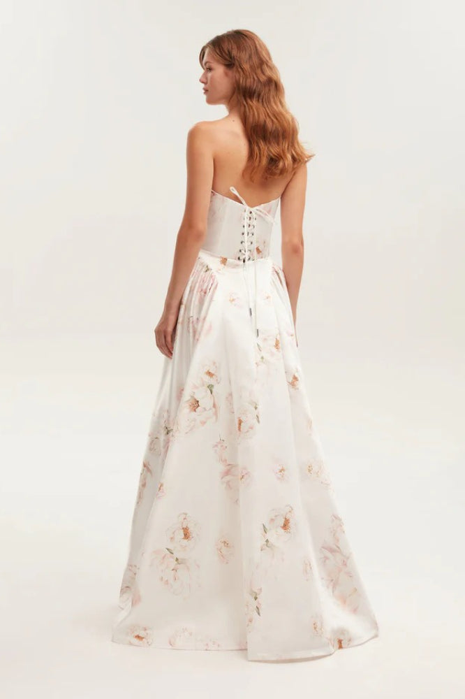 Structured Off Shoulder Maxi Prom Dress