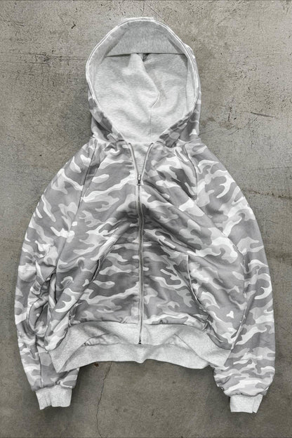 Reversible Leopard Lined Zip Up Hoodie