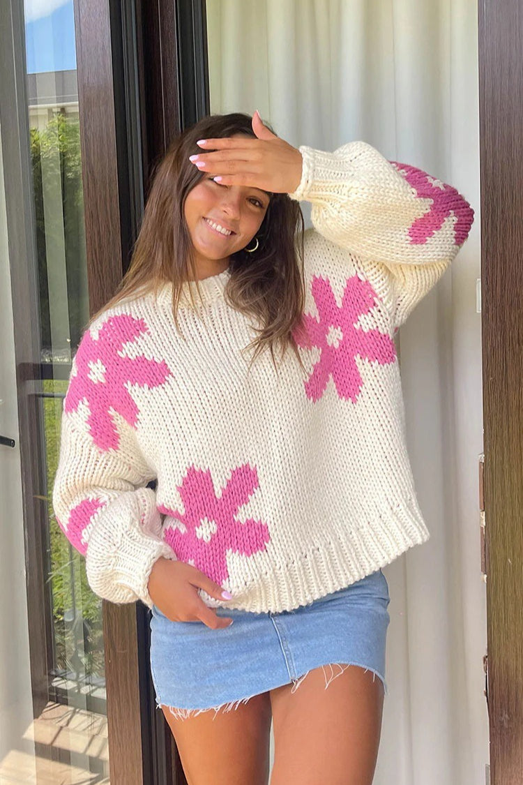 Pullover Floral Detail Sweater