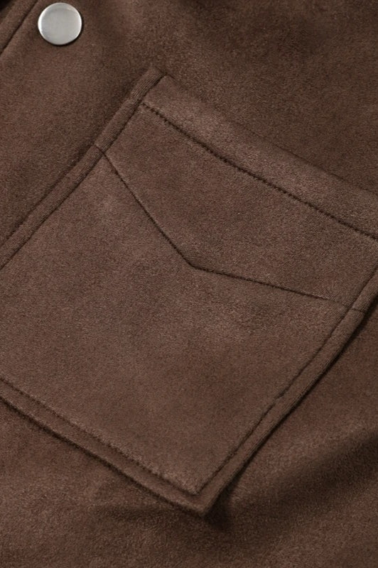 Brown Cropped Casual Jacket