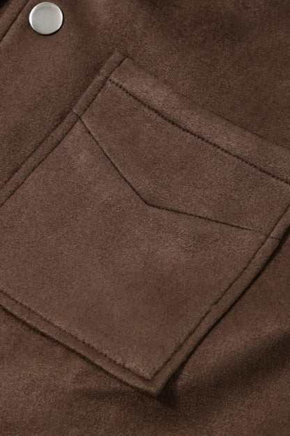 Brown Cropped Casual Jacket