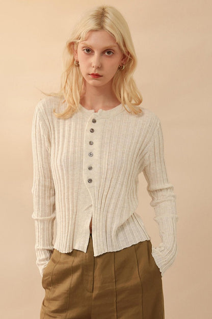 Slim Wool Crop Cardigan
