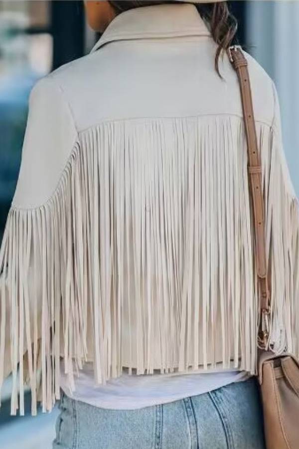 American retro tassel cropped jacket