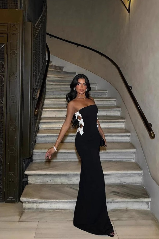 Off Shoulder Hollow Bow Mermaid Bandage Formal Dress