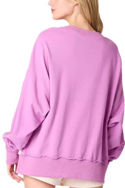 Colorblock Striped Top Casual Loose Long Sleeve Sweater