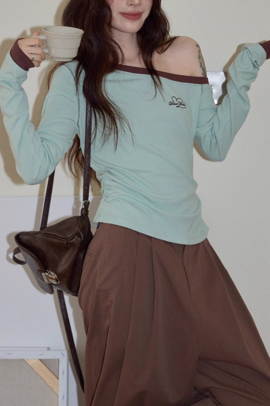 Tied Waist Asymmetric Knit Top