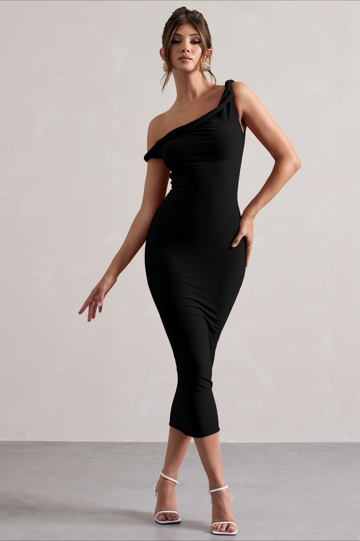 Bardot Rolled Hem Party Dress