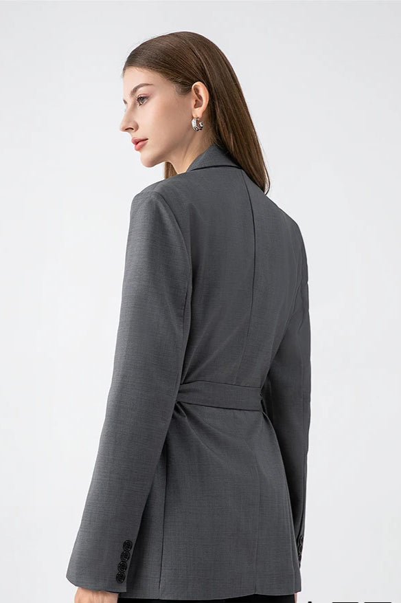 Belted Oversized Casual Blazer
