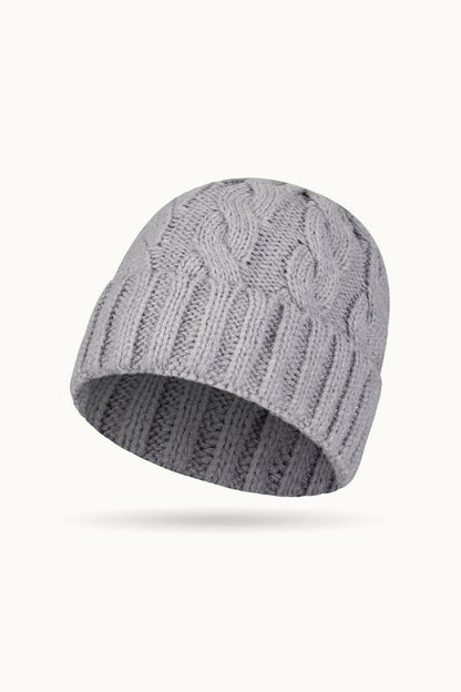 Solid Color Ribbed Ponytail Beanie Hat