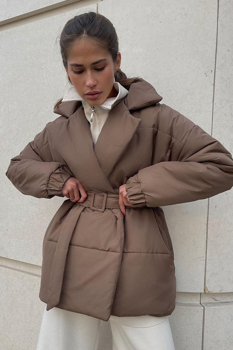 Structured Quilted Notch Collar Coat