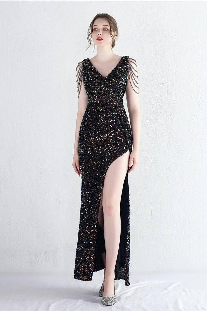 Statement Bead Mermaid Gown Formal Dress