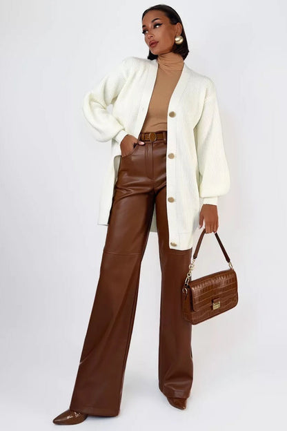 Solid Color Relaxed Knit Cardigan