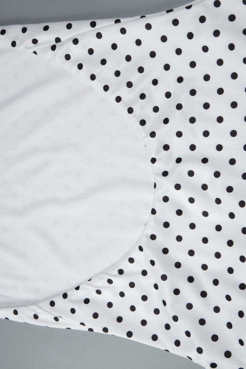 Polka Dot Halter Asymmetrical Hem Midi Dress