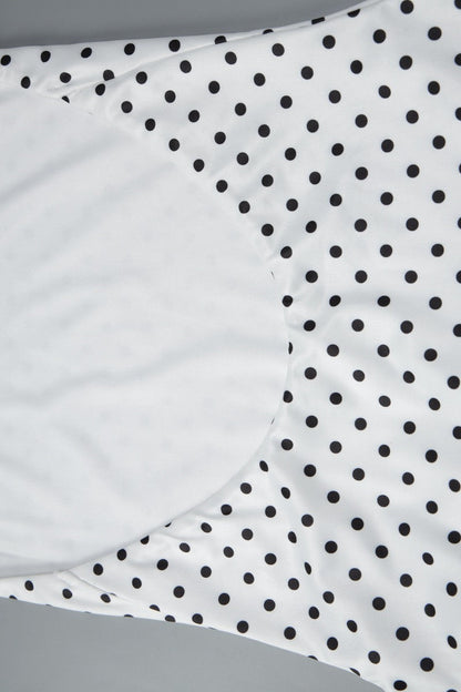 Polka Dot Halter Asymmetrical Hem Midi Dress