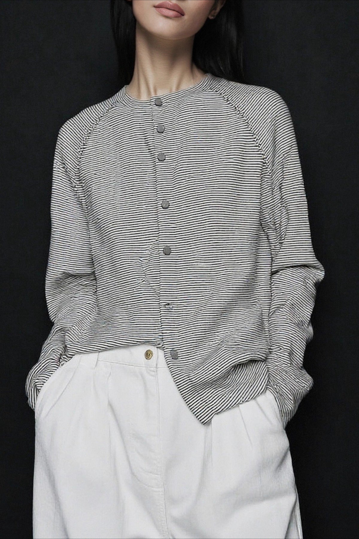 Relaxed Fit Striped Knit Top