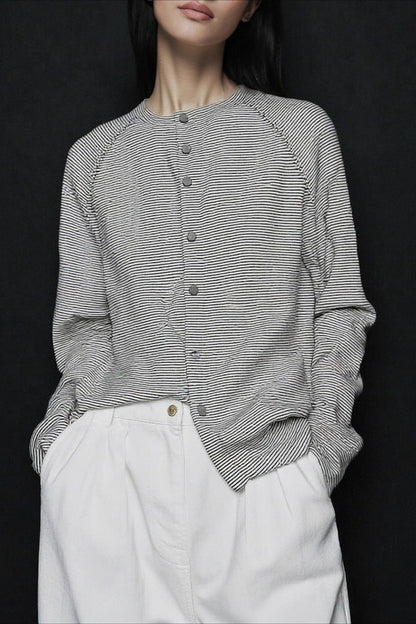 Relaxed Fit Striped Knit Top