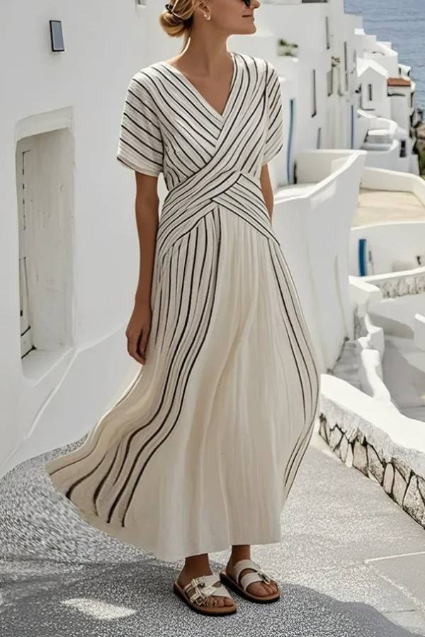 Loose Striped Print Dress