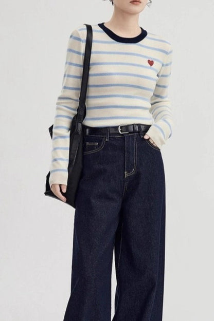 Heart Stitch Slim Fit Knit Top