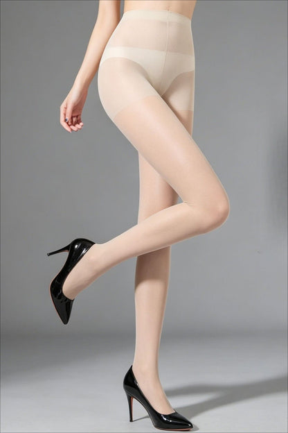 Plus Size Double Gusset Durable Sheer Tights
