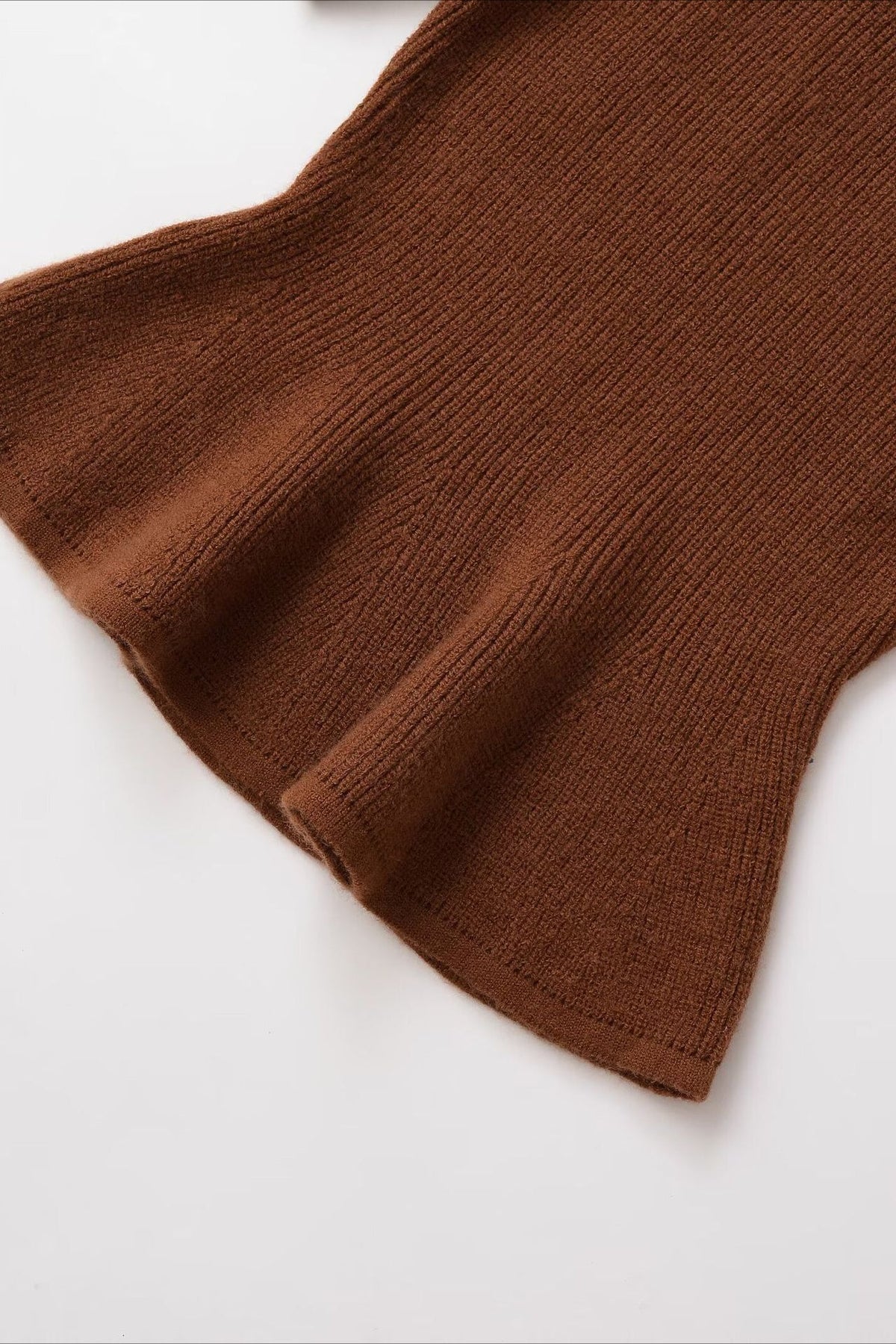 Relaxed Fit Ruffle Trim Knit Top