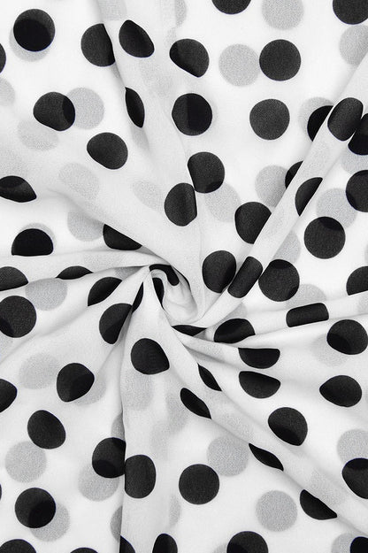 Polka Dot Spaghetti Strap Ruffle Trim High Split Maxi Dress