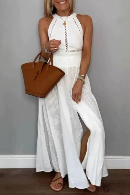 Sleeveless Lace-up Maxi Dress Backless Dress