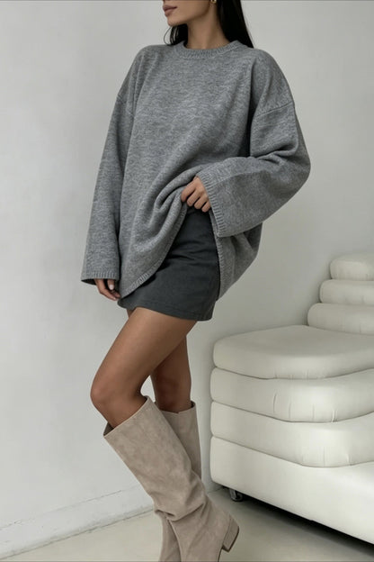 Minimalist Oversized Casual Knit Sweatshirt