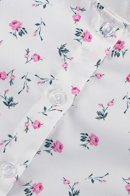 Romantic Ruffled Long Sleeve Mini Floral Dress