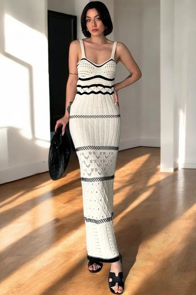 Sheer Hollow Out Tank Split Mermaid Boho Dress