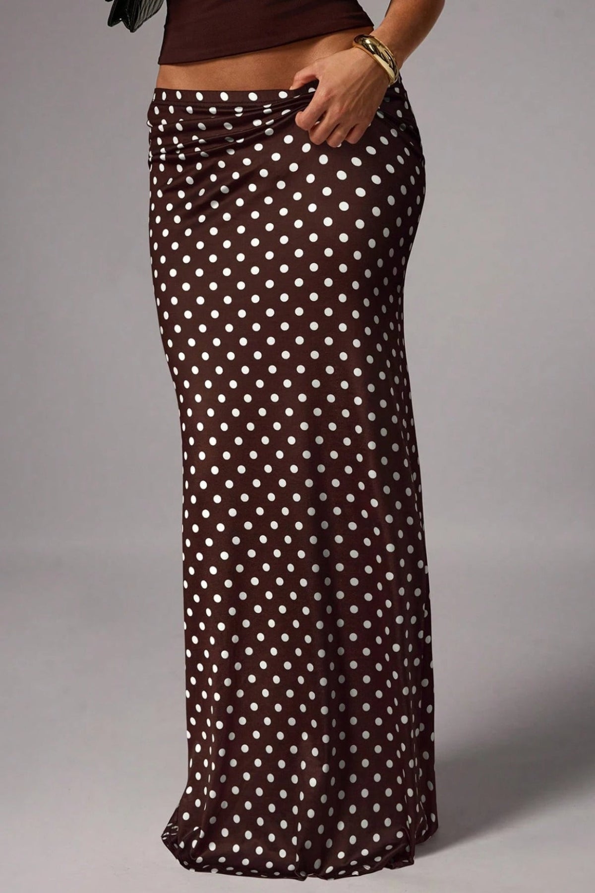 Knit Polka Dot Mermaid Hem Skirt