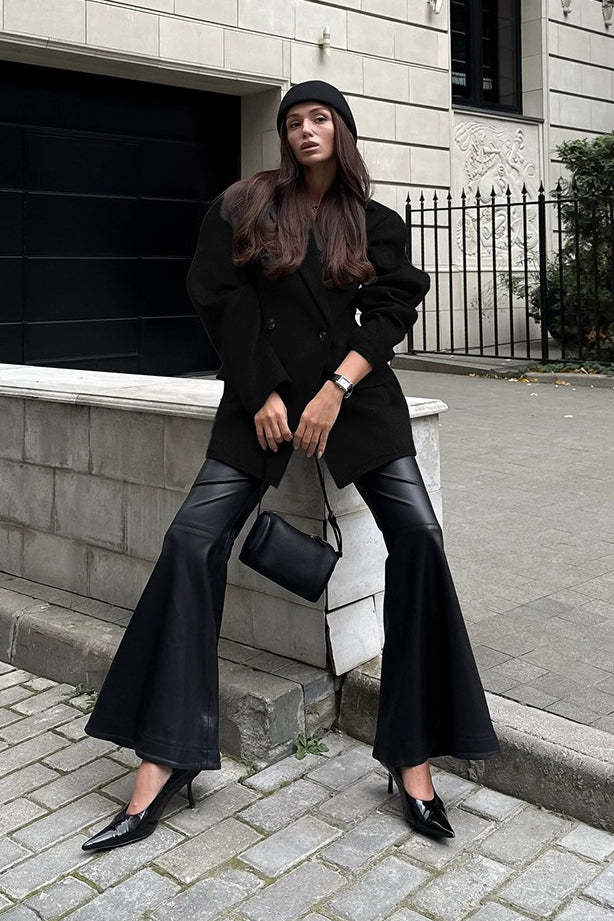 Wool Blend Relaxed Tailoring Coat