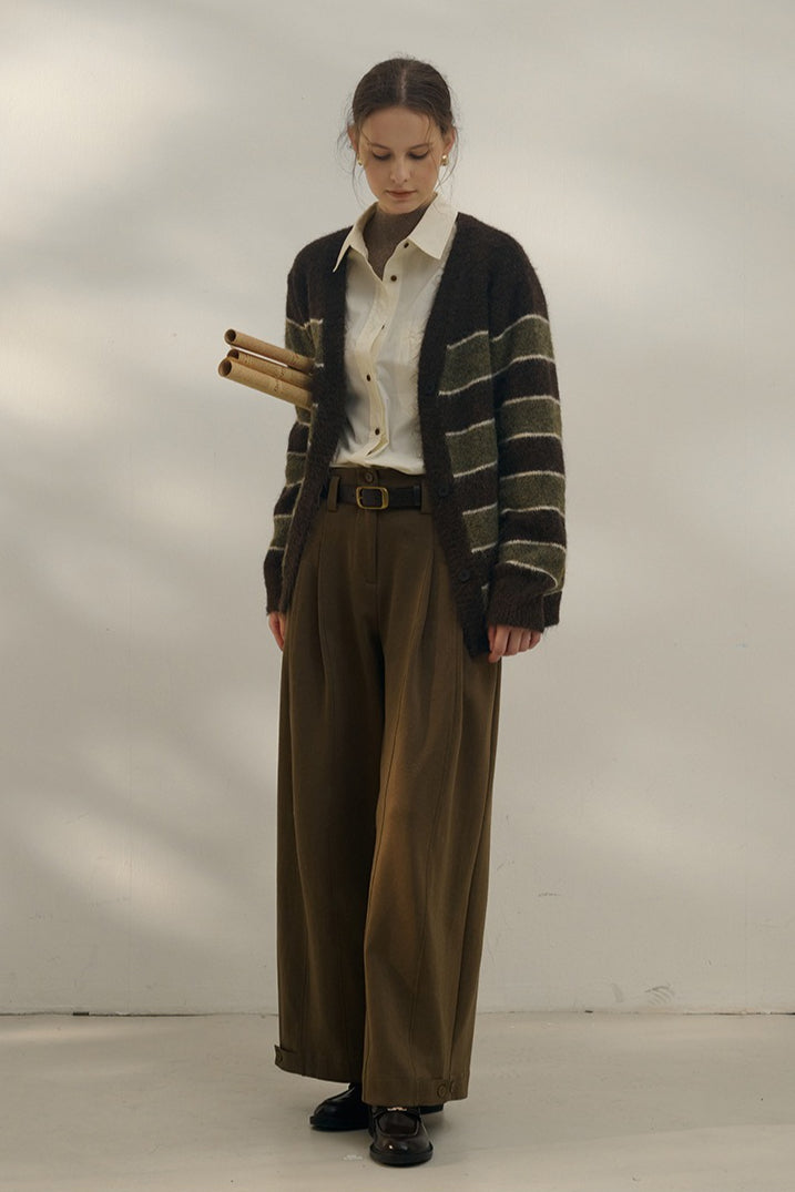Relaxed Stripe Knit Cardigan