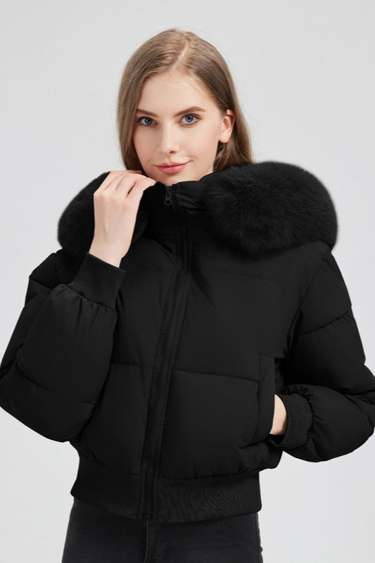 Quilted Hooded Puffer Short Coat