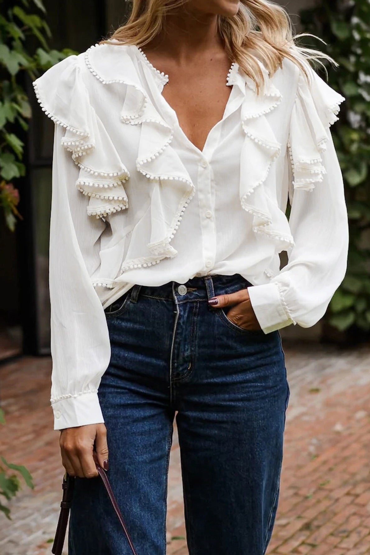 Elegant Vacation Unique Design Casual Blouse