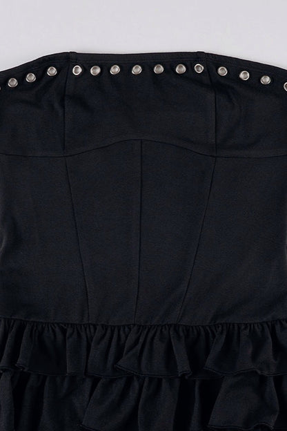Tiered Strapless Puff Birthday Dress