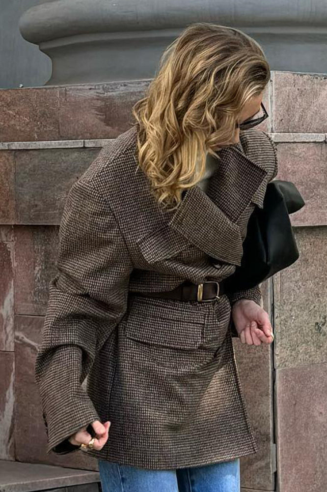 Double Breasted Wool Blazer Coat