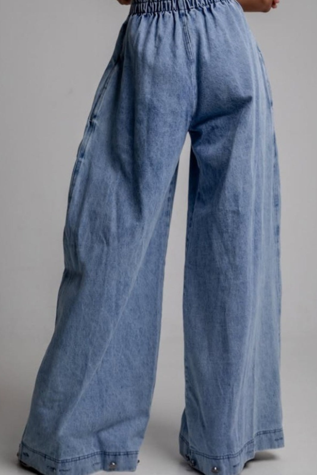 High Waist Zipper Cuff Relaxed Vintage Jeans