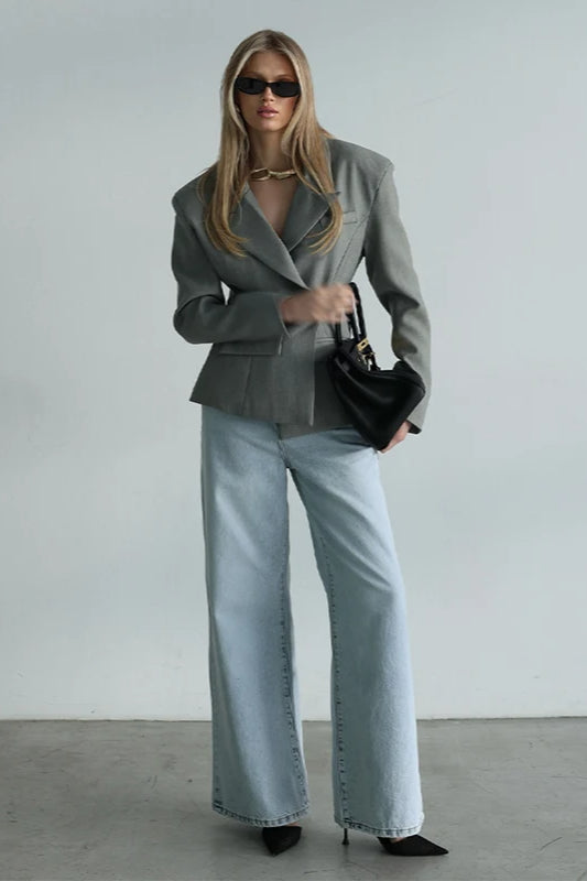 Single Button Lapel Blazer