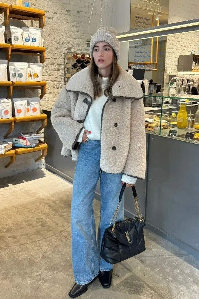 Fleece Lapel Short Jacket