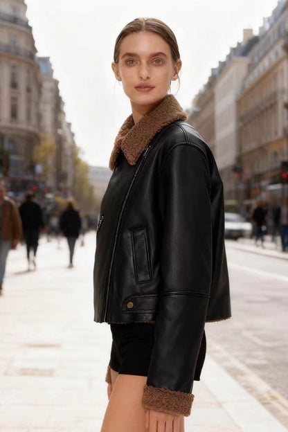 Vintage Lined Moto Style Jacket