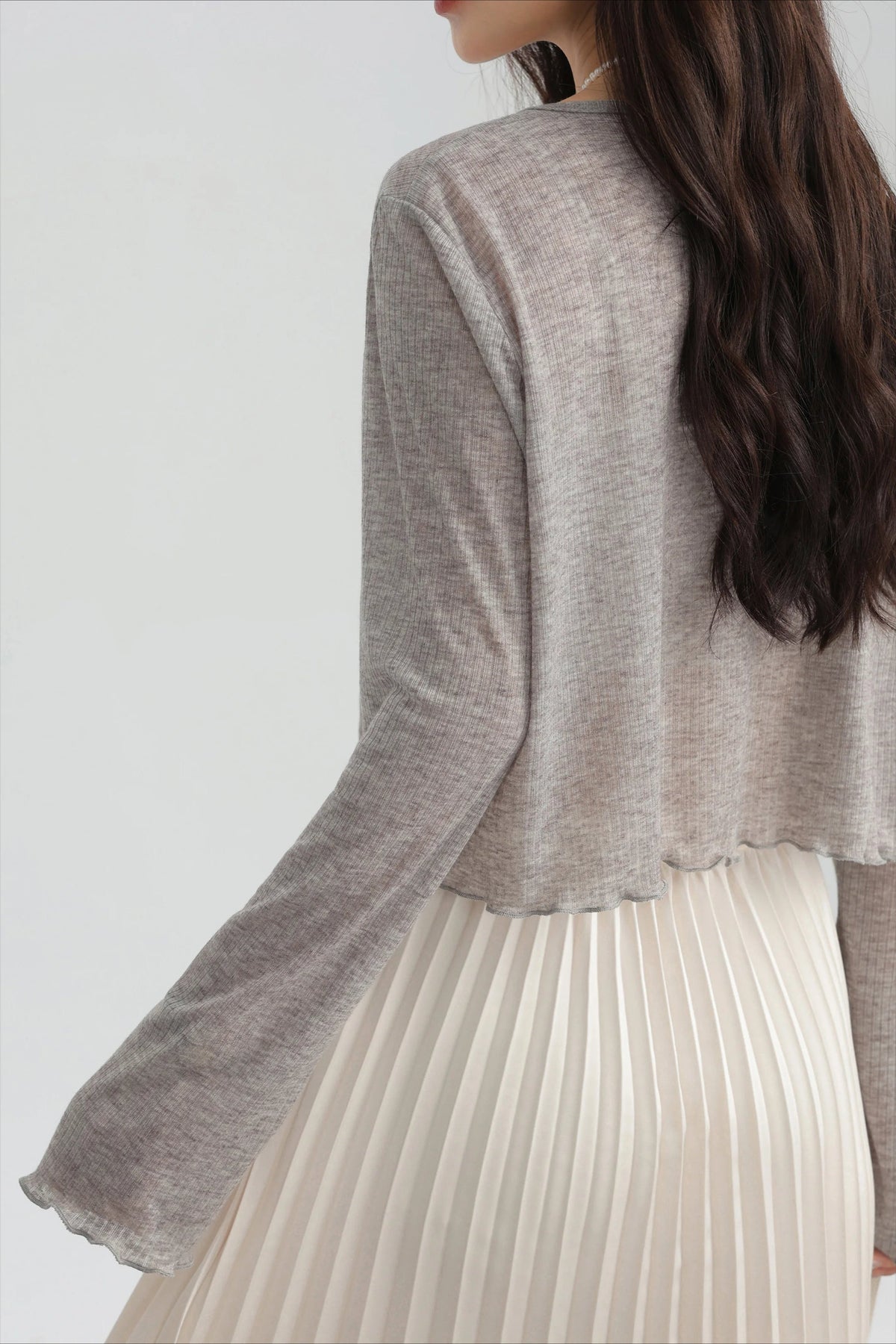 Tencel V-Neck Cropped Cardigan
