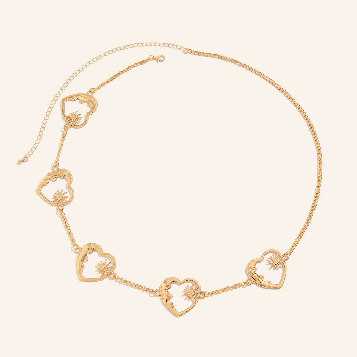 Minimal Sun Moon Metal Waist Chain