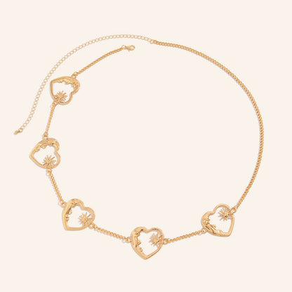 Minimal Sun Moon Metal Waist Chain