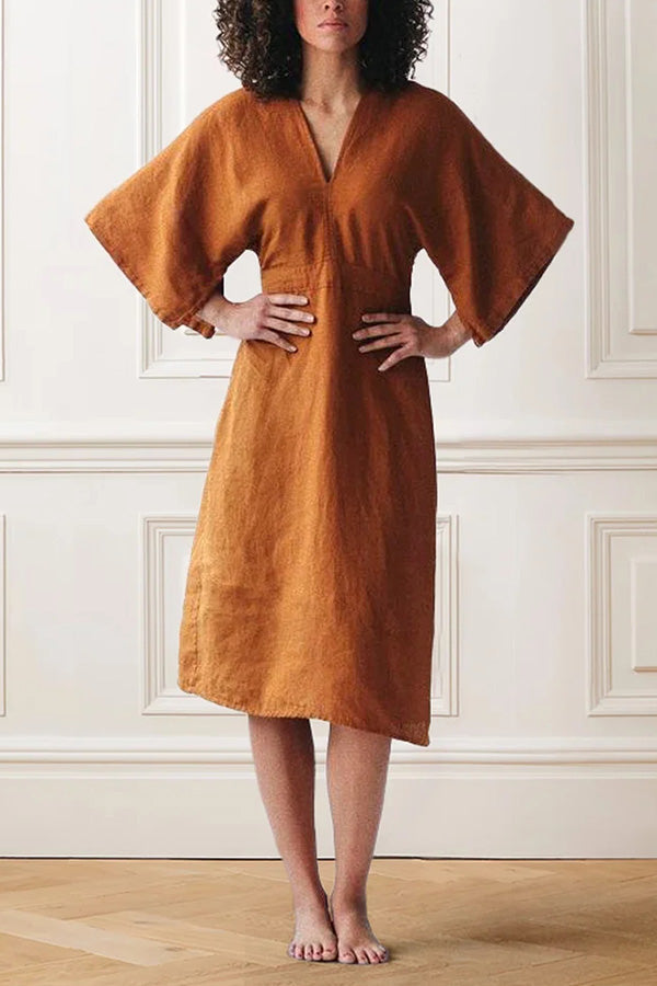 Elegant Ink Linen Dress